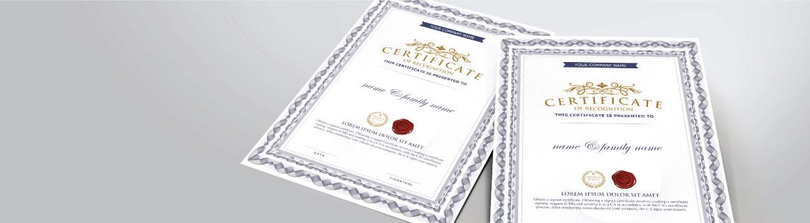 Standard Certificates - Banner